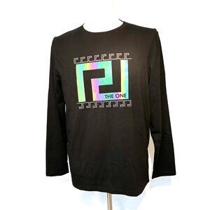Holographic Rhinestone Logo Long Sleeve Tee